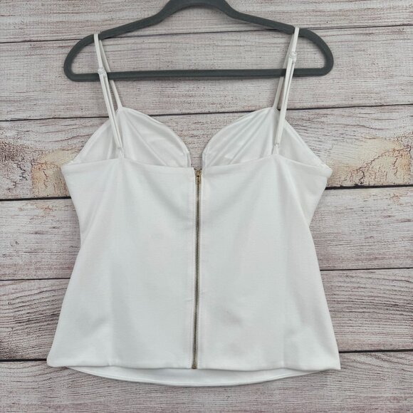 eri + ali Anthropologie Scoop Neck Tank Top Women's Size Large White NEW - Picture 2 of 11